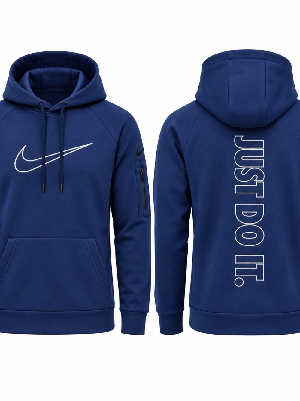 Nike Men’s Navy Blue Pullover Hoodie - Just Do It